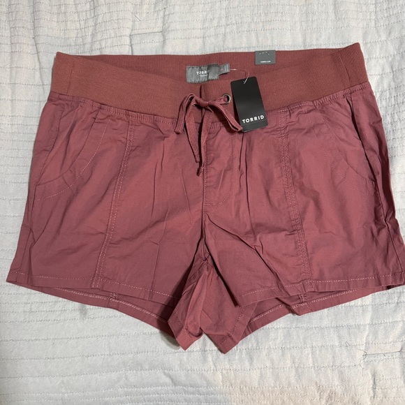 NWT Torrid Poplin Drawstring Shorts – Wild Ginger - Size 0 - Picture 3 of 5